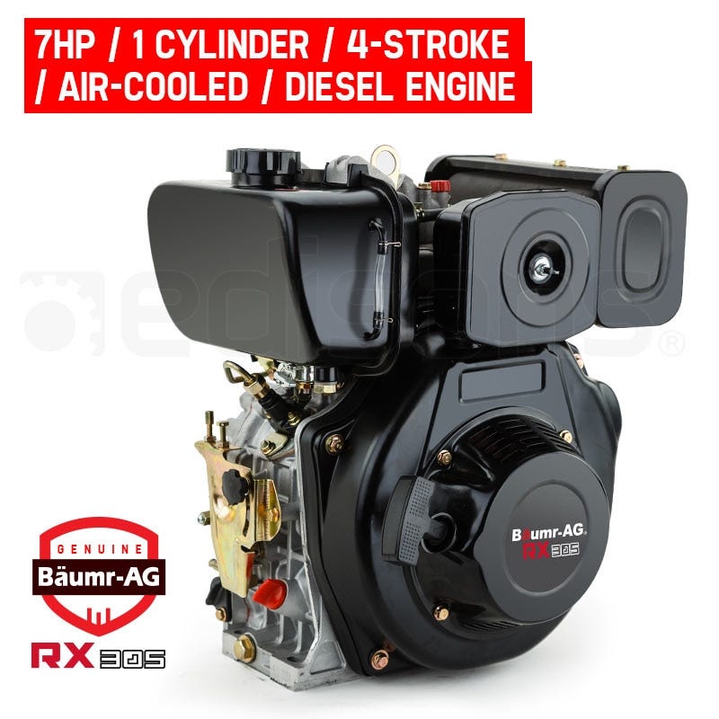 Baumr-AG 7HP DIESEL Stationary Engine 4 Stroke OHV Horizontal Shaft Motor