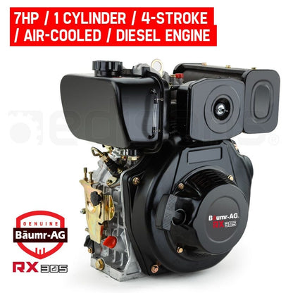 Baumr-AG 7HP DIESEL Stationary Engine 4 Stroke OHV Horizontal Shaft Motor