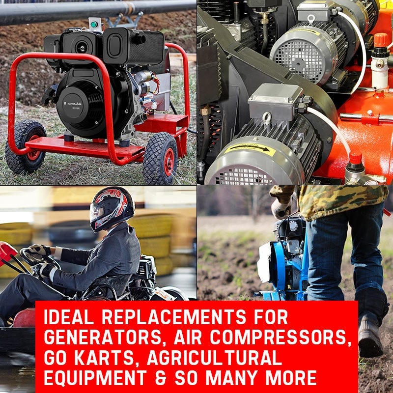 Baumr-AG 7HP DIESEL Stationary Engine 4 Stroke OHV Horizontal Shaft Motor