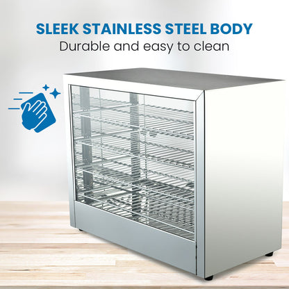 EUROCHEF Electric Food Warmer Display, 1000W, 4-Tier Stainless Steel