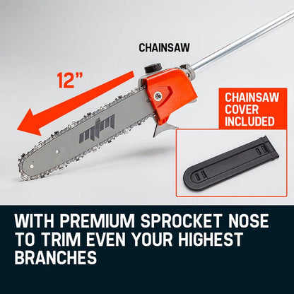 MTM Pole Chainsaw Brush Cutter Whipper Snipper Hedge Trimmer Saw Multi Tool 62CC