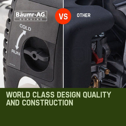 BAUMR-AG 65cc 9in1 Long Reach Garden Multi-tool, Pole Saw, Hedge & Line Trimmer, Brush Cutter, 12" Tree Trimming Pruning Chainsaw Bar, 2 Extension Shafts