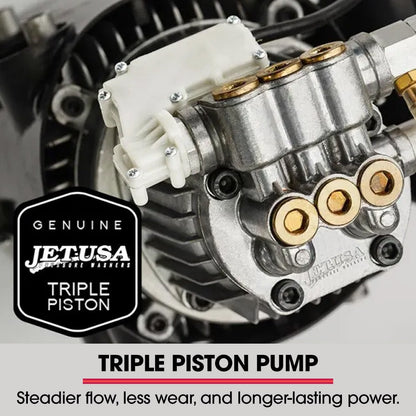 JET-USA RX550 Electric High Pressure Washer 3500PSI, 5 Nozzles, Spin & Wheel Brush, Deck Cleaner, Turbo Head, 10M Hose