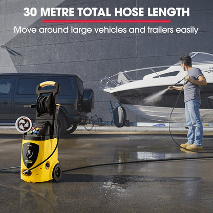 Jet-USA RX550 Electric High Pressure Washer 3500PSI Ultimate Pack, 5 Nozzles, Spin & Wheel Brush, Deck Cleaner, Turbo Head, Angled Lance, 30M Hose Reach