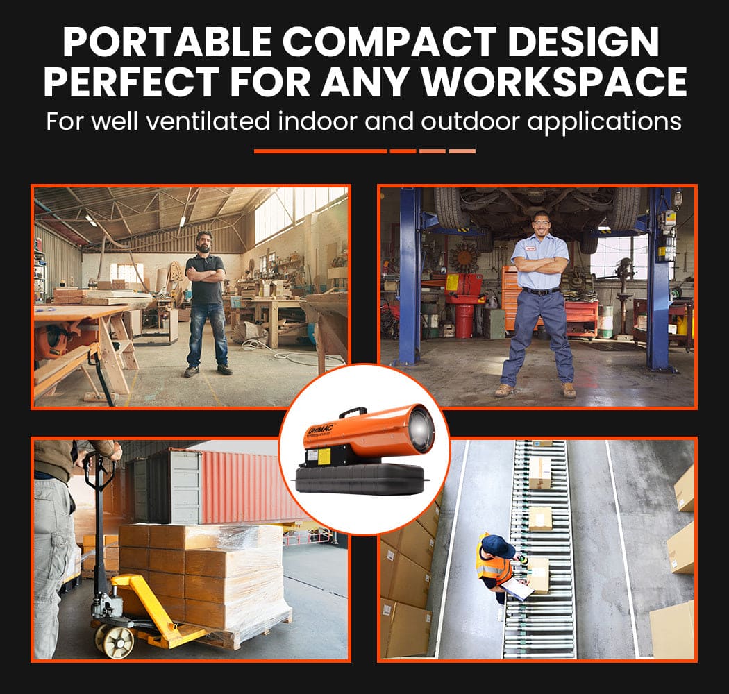 UNIMAC 20KW Portable Industrial Diesel Direct Forced Air Space Heater
