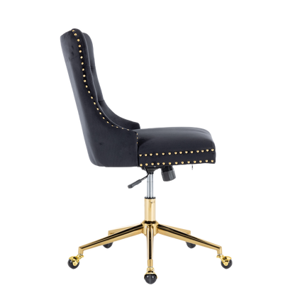 Velvet Home Office Chair- Black