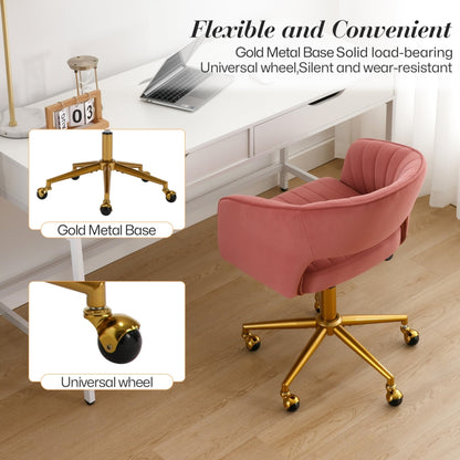 Velvet Home Office Chair- Rose