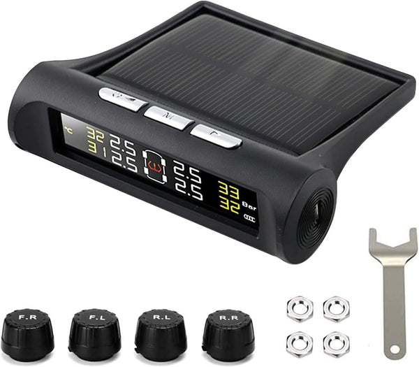 RYNOMATE Tire Pressure Monitoring System External Solar 4 Sensor - Black