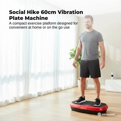 Social Hike 60cm Vibration Plate Machine Full Body Exercise Platform Red