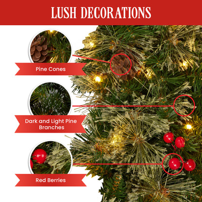 Christabelle 61cm Christmas Bristle with LED Lights Front Door Decoration Ornament