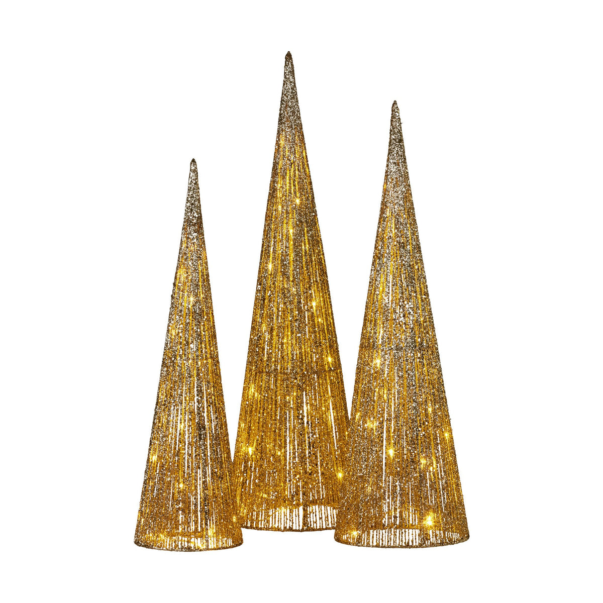 Christabelle 3pc Christmas Tree Indoor Outdoor Display Decoration LED Lights Front Yard Lawn Statue Ornament