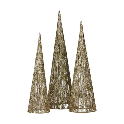 Christabelle 3pc Christmas Tree Indoor Outdoor Display Decoration LED Lights Front Yard Lawn Statue Ornament