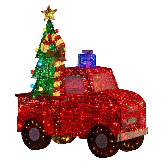 Christabelle 1.4m Christmas Tree Truck Indoor Outdoor Display Decoration LED Lights Front Yard Lawn Statue Ornament