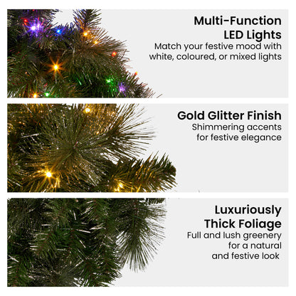 Christabelle 76cm Split Christmas Wreath with LED Lights for Double Front Doors Decoration