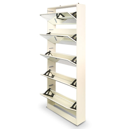 Sarantino 24 Pairs Shoe Cabinet Rack Storage Cupboard Organiser Shelf 5 Level Drawers