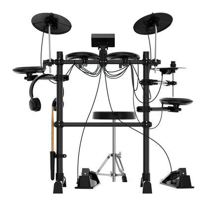 Karrera TDX-16 Electronic Drum Kit with LCD, Toms, Snares Quiet Mesh Pads & Pedals, Adjustable Stool, Headphones