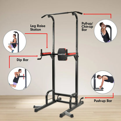 Powertrain Power Tower J06 Multifunction Strength Training Station with Pull-Up Bar Leg Raise Station Dip Bar
