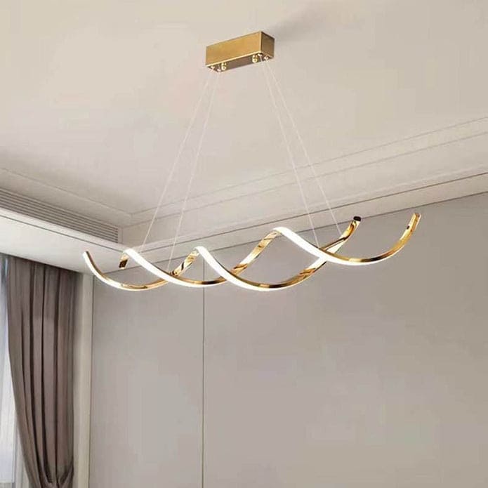150cm Modern Minimalist Titanium Gold Pendant Light Adjustable LED Chandelier