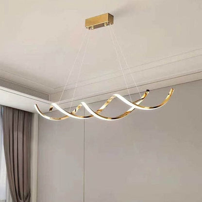 150cm Modern Minimalist Titanium Gold Pendant Light Adjustable LED Chandelier
