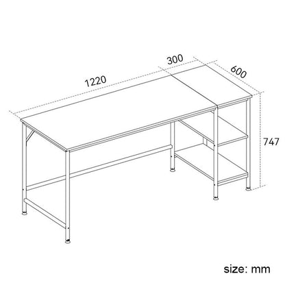 Computer Table Desk Book Storage Student Study Home Office Workstation Vintage Oak Finish
