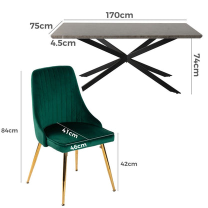 Green Velvet Banquet Set