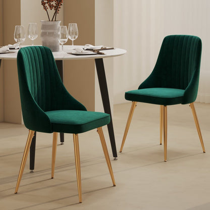 Marbleous Green Velvet Dining Set