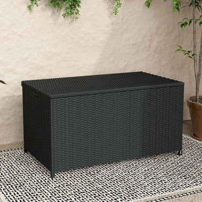 Outdoor PE Wicker Storage Box Garden 320L-Black