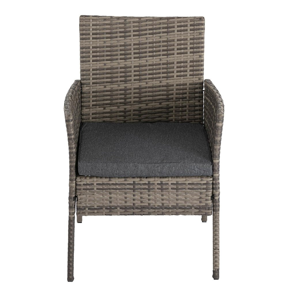 4 Seater Wicker Outdoor Lounge Set &#8211; Mixed Grey