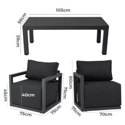 Alfresco 5-Seater Deep-Seated Patio Set – Charcoal Grey