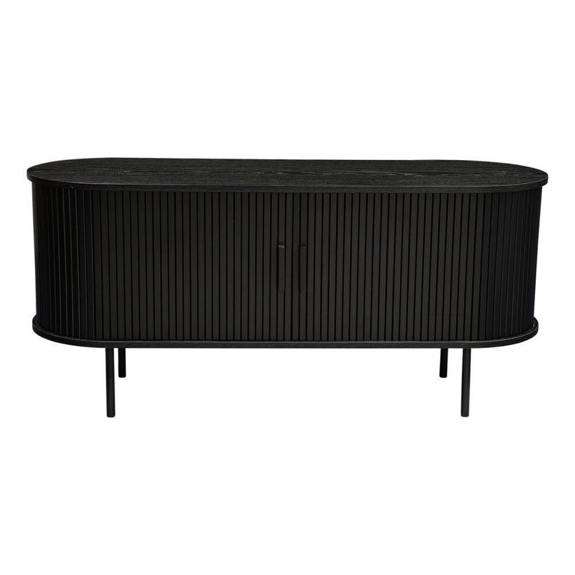 Ribbed Black Sideboard with Sliding Doors exclusive at LifeStylz