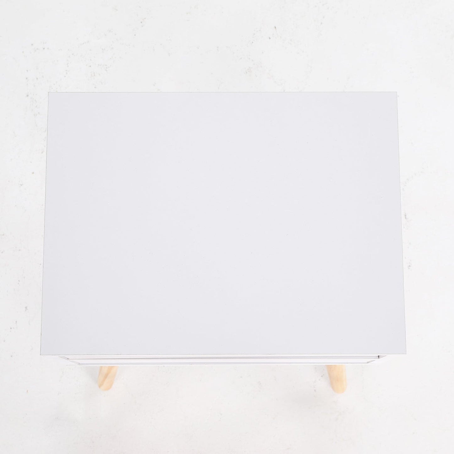 Bedside Table 2 Drawer Wood Leg Storage Cabinet Nightstand SUZY WHITE