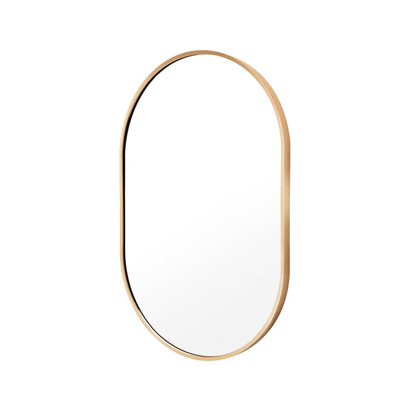 Wall Mirror Oval Aluminum Frame Bathroom 50x75cm GOLD