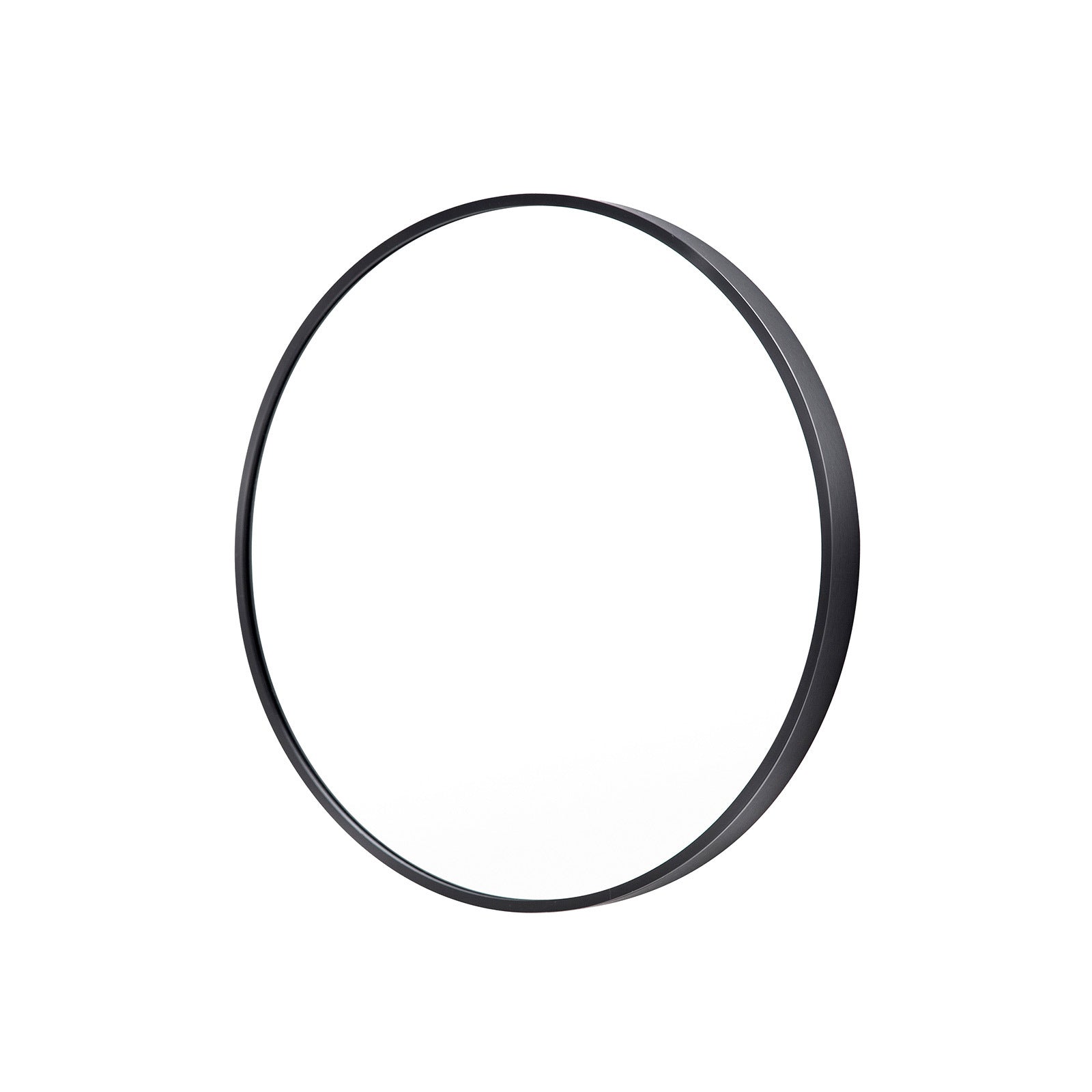 Wall Mirror Round Aluminum Frame Bathroom 50cm BLACK exclusive at ...