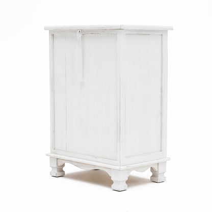 Bedside Table 3 Drawer Vintage Side Table Storage Cabinet Bedroom CLARA WHITE