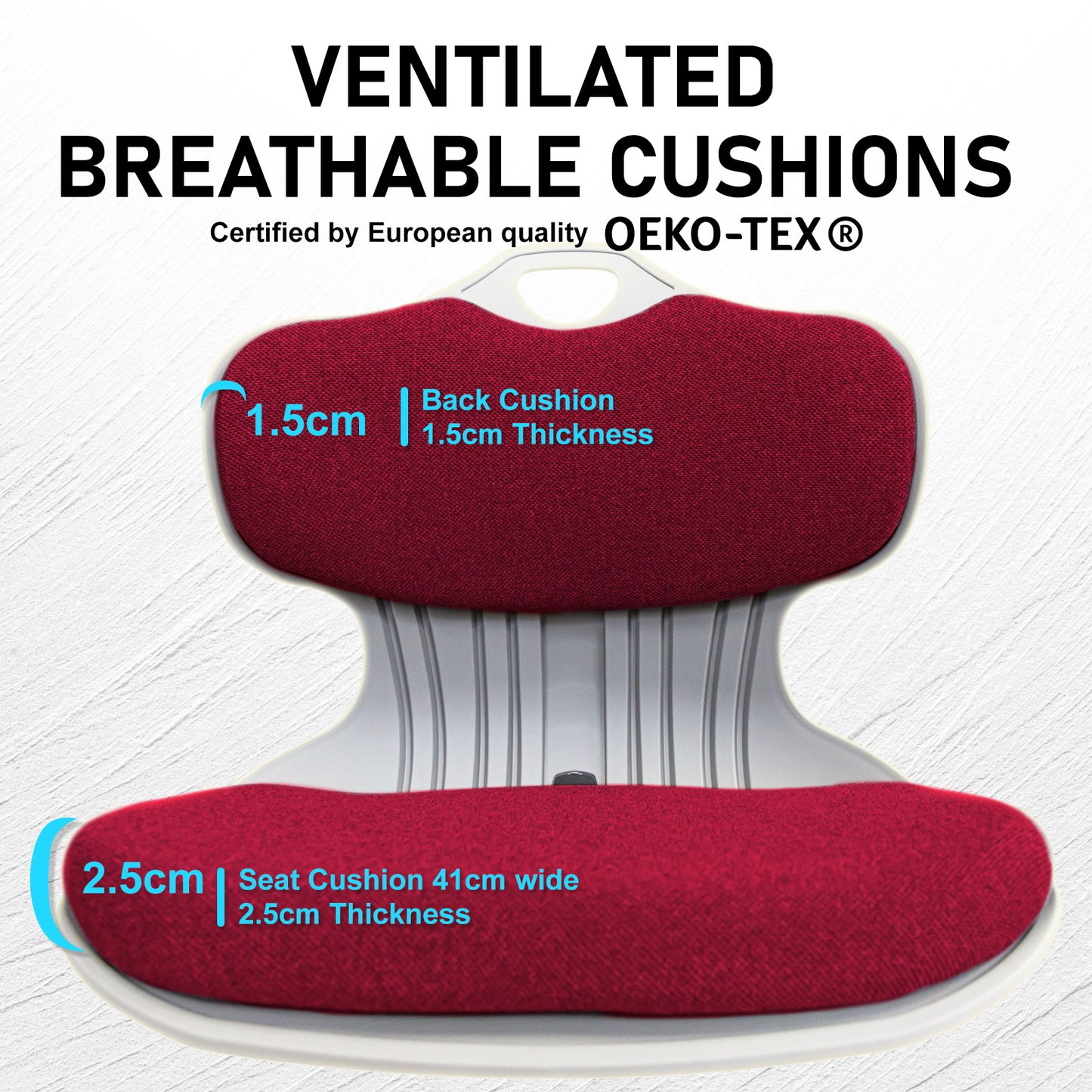 4X Slender Chair Posture Correction Seat Floor Lounge Padded Stackable RED