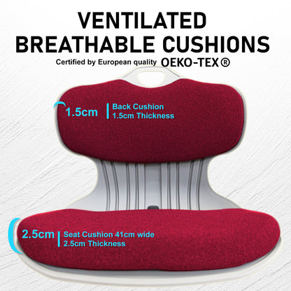 4X Slender Chair Posture Correction Seat Floor Lounge Padded Stackable RED