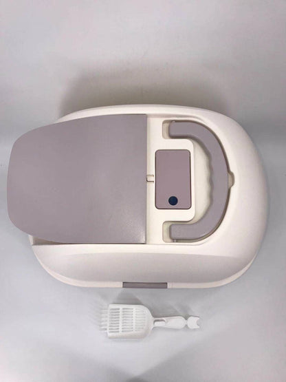 YES4PETS XL Portable Hooded Cat Toilet Litter Box Tray House w Charcoal Filter and Scoop White