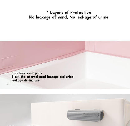 YES4PETS L Portable Hooded Cat Toilet Litter Box Tray House with Drawer and Scoop-Pink