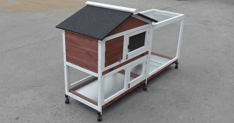 YES4PETS Double Storey Large Rabbit Hutch Guinea Pig Cage , Ferret Cage With Pull Out Tray On Wheels