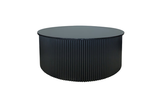 Ripple Black Coffee Table - Black Marble