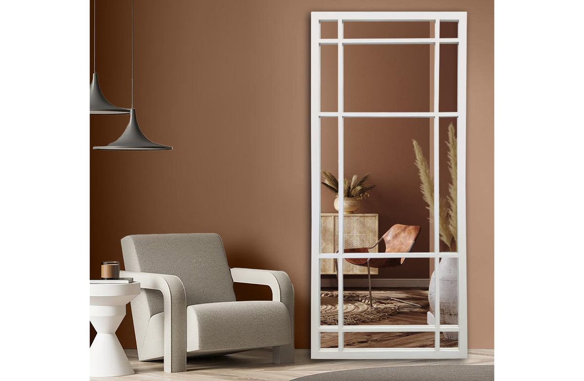 Open Window Style Mirrors Window Style Mirror Full Length - White 80 CM x 180 CM exclusive at ...