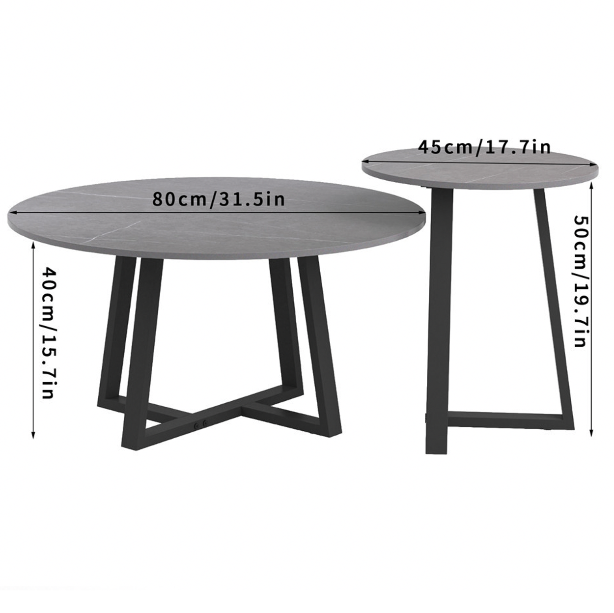 Interior Ave - Broadway Two Tier Coffee Table Set - Stone Grey