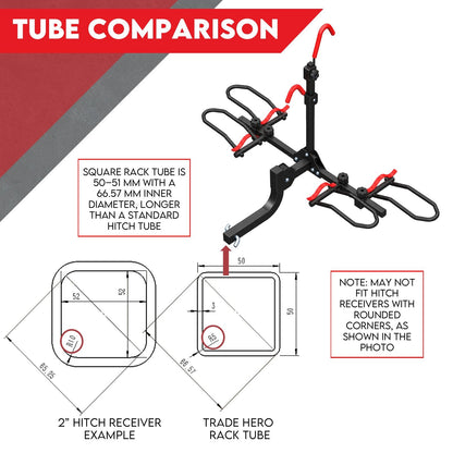 2 Bike Rack for Car SUV Rear Bicycle Holder Carrier Hitch Mount Platform Holder