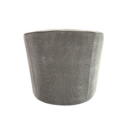 Miami Arm Chair Grey Fabric Upholstery Stripe Design Wooden Structure Rotating Metal Chassis