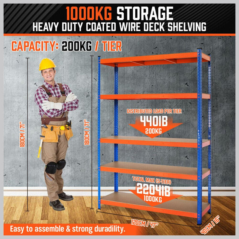 1.8M Garage Shelving Warehouse Storage Racking Industrial Shed Heavy Duty