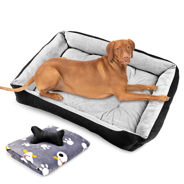 Vaka Navy Dog Bed Pet Cat Calming Floor Mat Sleeping Cave Washable Extra Large 29706