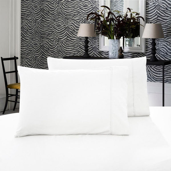 1000TC Premium Ultra Soft Queen size Pillowcases 2-Pack - White