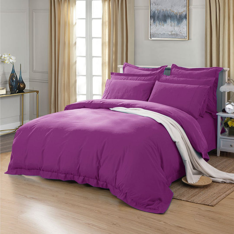 1000TC Tailored Super King Size Purple Duvet Quilt Cover Set