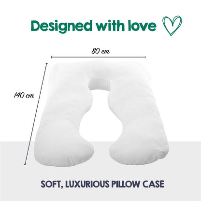 Woolcomfort Aus Made Maternity Pregnancy Nursing Sleeping Body Pillow Pillowcase Included Aquamarine