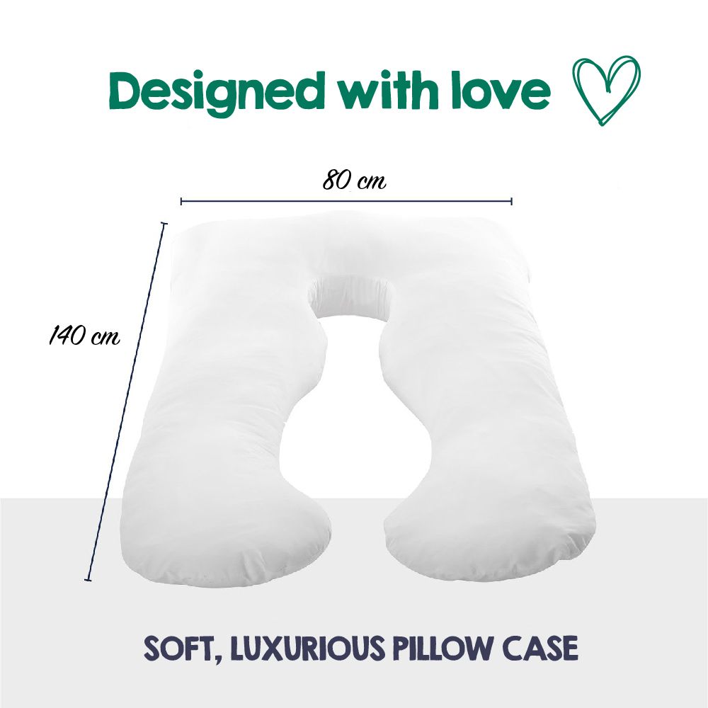 Woolcomfort Aus Made Maternity Pregnancy Nursing Sleeping Body Pillow Pillowcase Included Cream